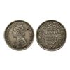 Image 1 : Victoria Queen, Silver Two Annas, 1874, Calcutta Mint.