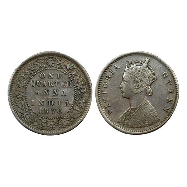 Victoria Queen, Copper ¼ Anna, 1876.
