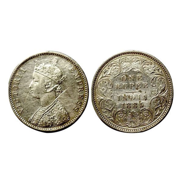 Victoria Queen, Silver One Rupee, 1885, Bombay Mint