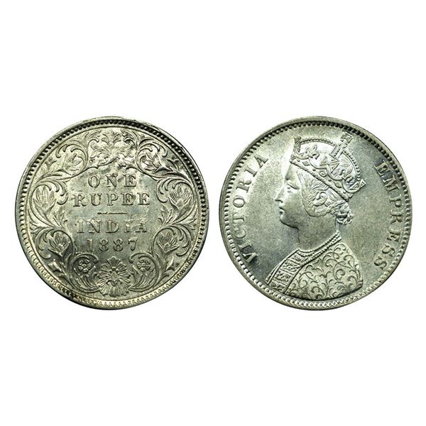 Victoria Empress, Silver One Rupee, 1887,