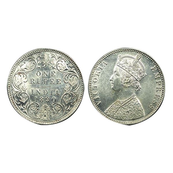 Victoria Empress, Silver One Rupee, 1890.