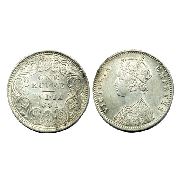 Victoria Empress, Silver One Rupee, 1891.