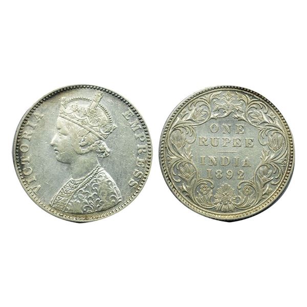 Victoria Empress, Silver One Rupee, 1892.