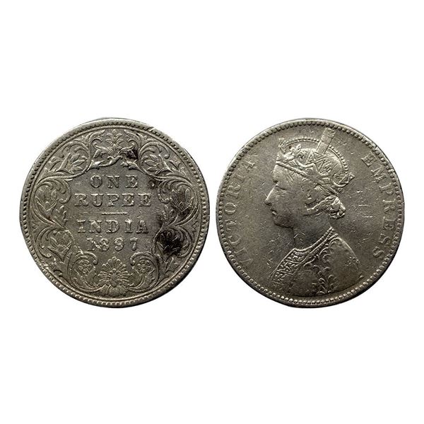 Victoria Empress, Silver One Rupee, 1897, Bombay Mint.