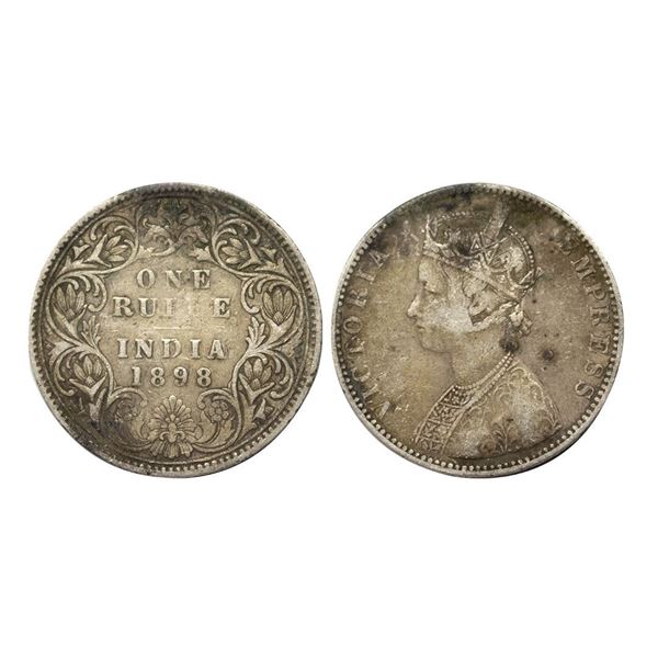 Victoria Empress, Silver Rupee, 1898, Calcutta Mint.