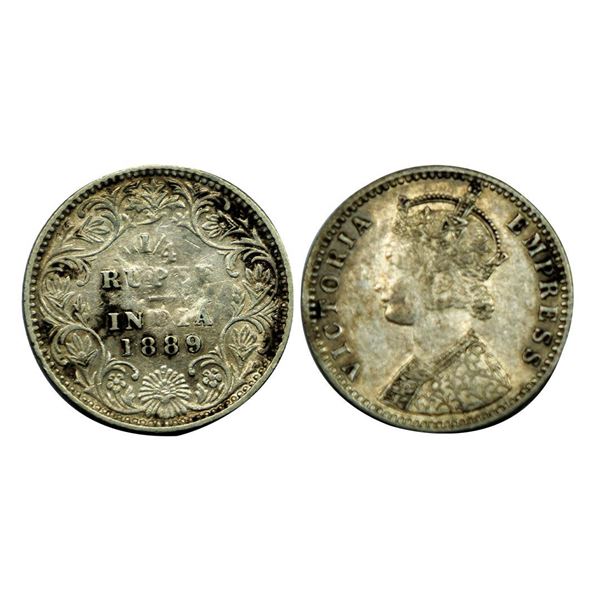 Victoria Empress, Silver 1/4 Rupee, 1889.