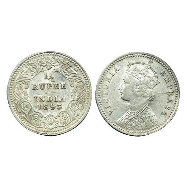 Victoria Empress, Silver 1/4 Rupee, 1893,