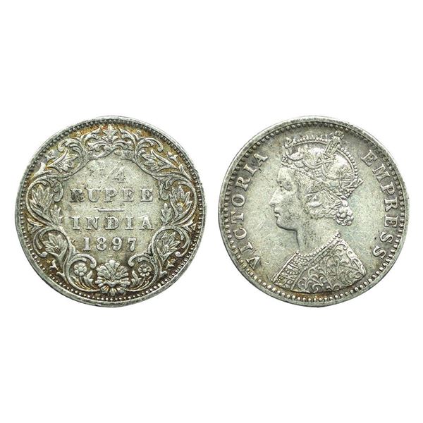Victoria Empress, Silver 1/4 Rupee, 1897.