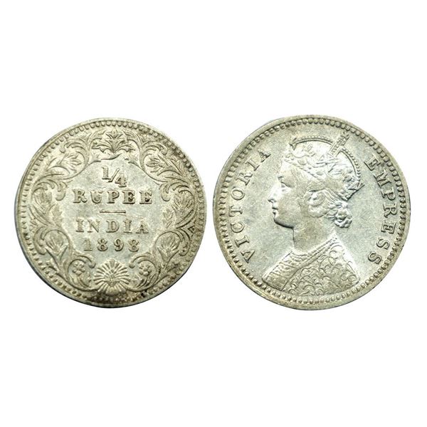 Victoria Empress, Silver 1/4 Rupee, 1898.