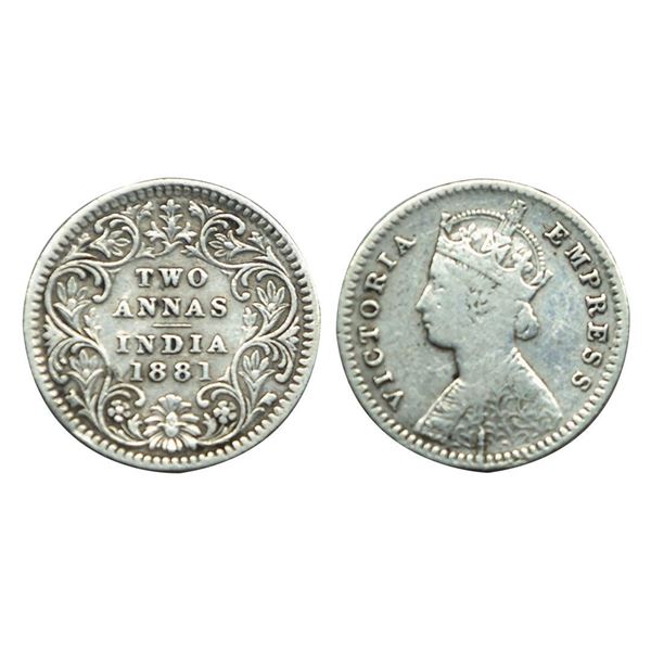 Victoria Empress, Silver 2 Annas, 1881,