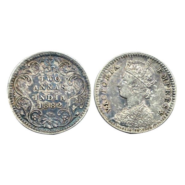 Victoria Empress, Silver 2 Annas, 1882.