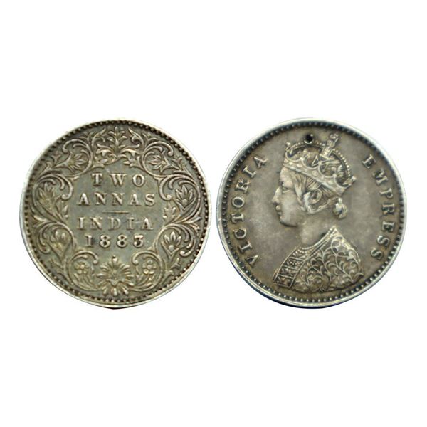 Victoria Empress, Silver 2 Annas, 1883,