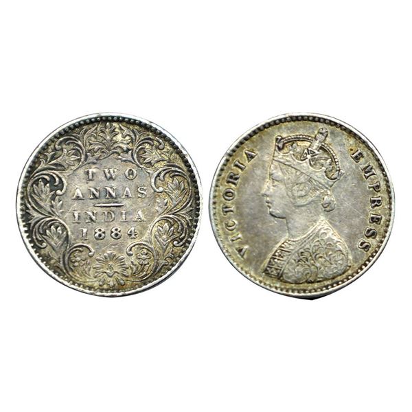 Victoria Empress, Silver 2 Annas, 1884,
