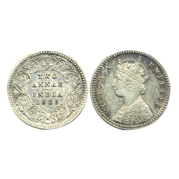Victoria Empress, Silver 2 Annas, 1885,