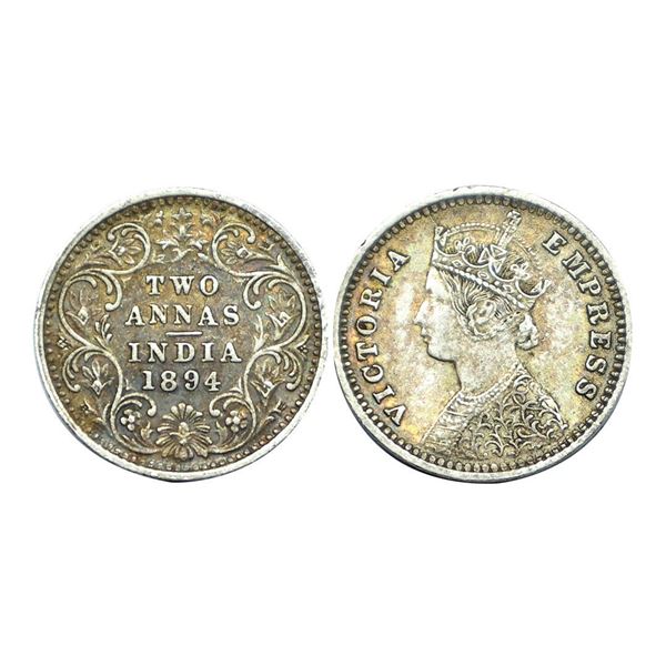 Victoria Empress, Silver 2 Annas, 1894,