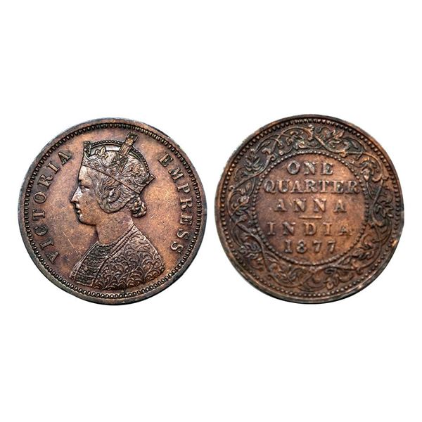 Victoria Empress, Copper ¼ Anna, 1877.
