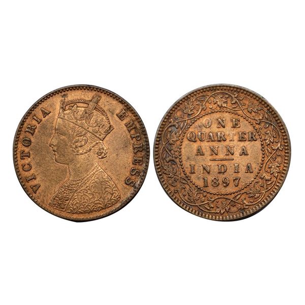 Victoria Empress, Copper ¼ Anna, 1897.