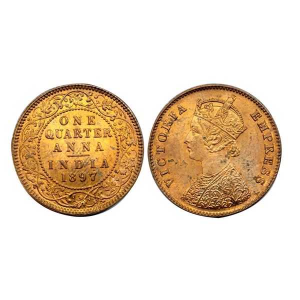 Victoria Empress, Copper 1/4 Anna, 1897..