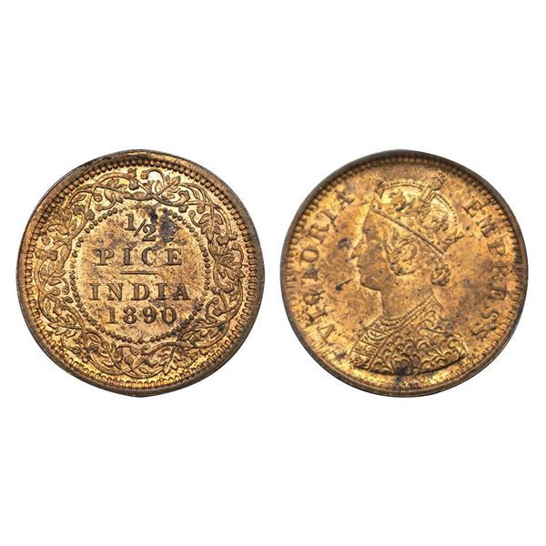 Victoria Empress, Copper 1/2 Pice, 1890.
