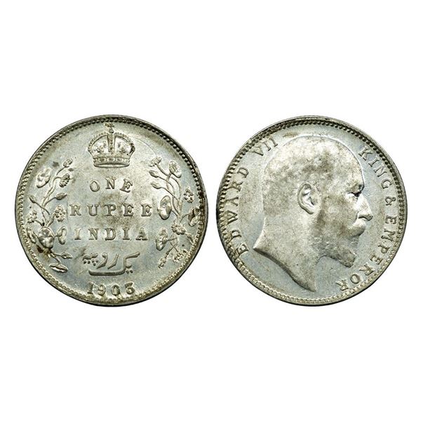 Edward VII King & Emperor, Silver One Rupee, 1903.