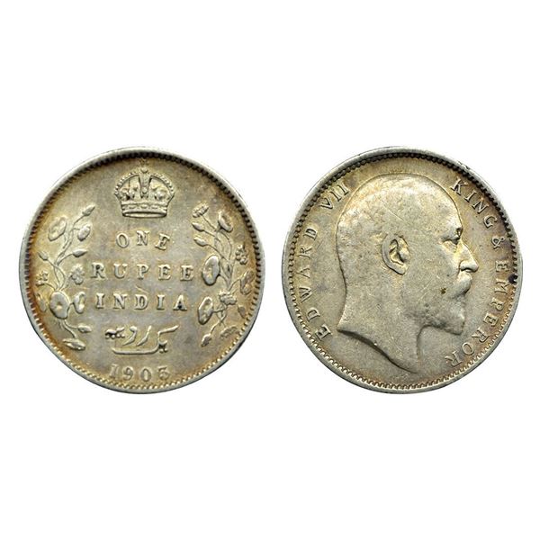 Edward VII King & Emperor, Silver One Rupee, 1903.