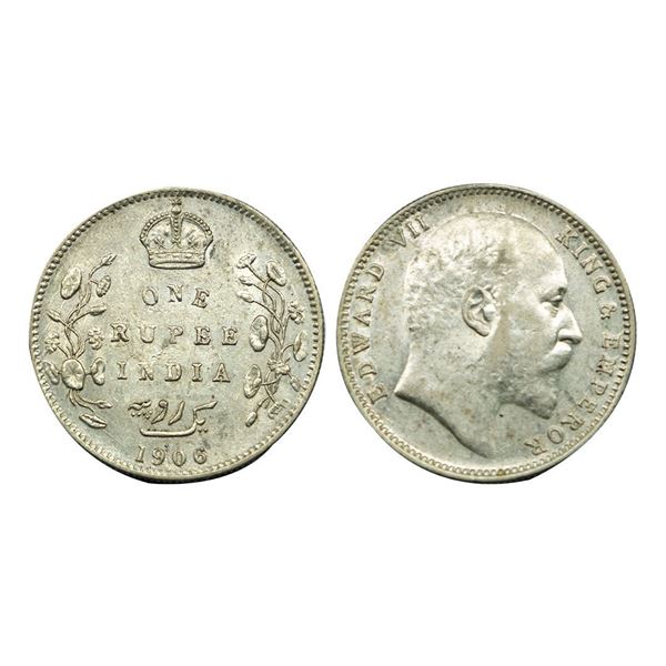Edward VII King & Emperor, Silver One Rupee, 1906.