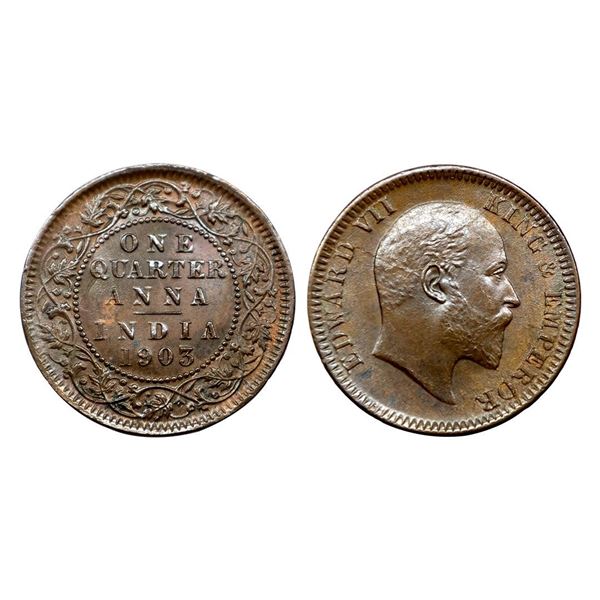 Edward VII King & Emperor, Copper 1/4 Anna, 1903.