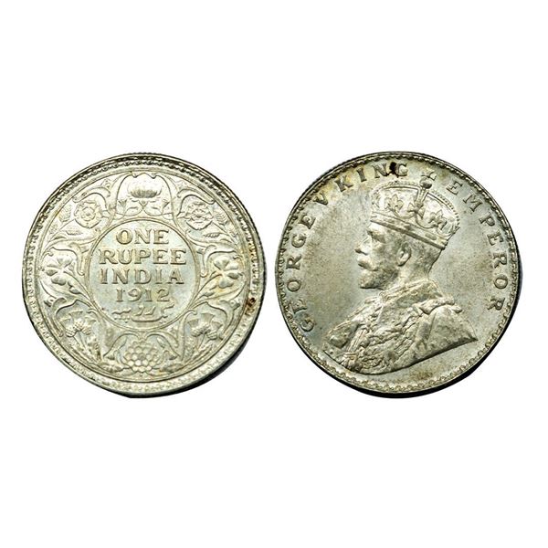 George V King Emperor, Silver One Rupee, 1912.