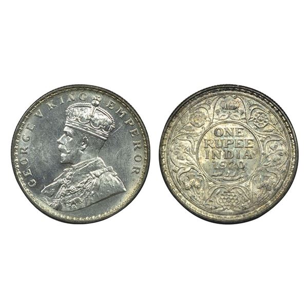 George V King Emperor, Silver One Rupee, 1920.