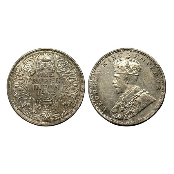 George V, 1922, Silver Rupee, Bombay Mint,