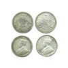 Image 1 : George V King Emperor, Silver 1/2 Rupee, 1916, Set of 2 Coins, "6" Small, "6" Large.