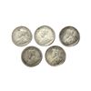 Image 2 : George V, Silver Two Annas, 1911, Set of 5 coins,