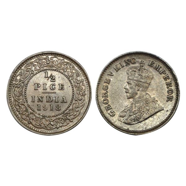 George V King Emperor, Copper 1/2 Pice.