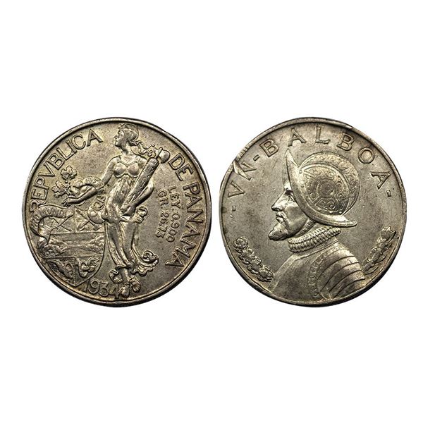 Panama, Silver 1 Balboa, Silver (.900) (Copper .100), 26.57 gms,