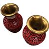 Image 2 : 2x Vintage Cinnabar Vases