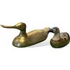 Image 2 : 2x Vintage Brass Duck Figurines (1 With Pottery Details)