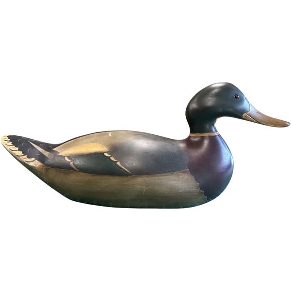 Vintage Bill Black Hand Carved & Painted Wooden Duck