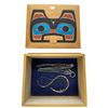 Image 2 : 2001 Artist Signed First Nations Hand Carved + Painted Beaver Cedar Box