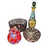 Image 1 : 4x Vintage Collectibles: Art Glass Bowls, Art Glass Vase, & Bohemia Crystal Decanter