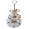 Image 1 : Vintage James Kent Old Foley Floral Pattern 3 Tier Cake Plate
