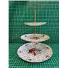 Image 2 : Vintage James Kent Old Foley Floral Pattern 3 Tier Cake Plate