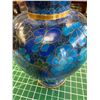 Image 2 : Vintage Blue Cloisonne Floral Vase