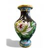 Image 1 : Vintage Black Floral Cloisonne Vase