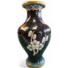 Image 2 : Vintage Black Floral Cloisonne Vase