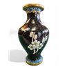 Image 3 : Vintage Black Floral Cloisonne Vase