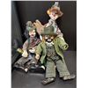 Image 2 : 3x Vintage Porcelain Hobo Clown Dolls