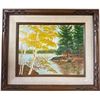 Image 1 : Vintage Framed Giomach Signed Oil Painting On Canvas Nature Scene