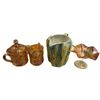 Image 1 : 3x Vintage Carnival Glass Collectibles & Corn Themed Pitcher C B Made In Italy