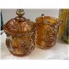 Image 2 : 3x Vintage Carnival Glass Collectibles & Corn Themed Pitcher C B Made In Italy