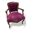 Image 2 : Antique Button Back Purple Velvet Arm Chair